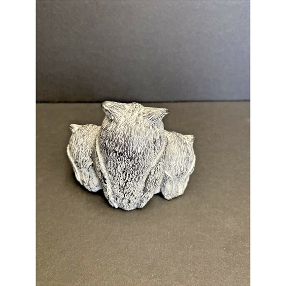 Vintage A Wolf Original Handmade in Canada, Owls, Owl Family Wolf Sculptures - Picture 2 of 6